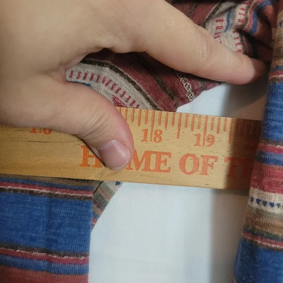 Lauren Ralph Lauren Striped Southwestern Hoodie XS Multi Color Cotton Pullover - Picture 9 of 12